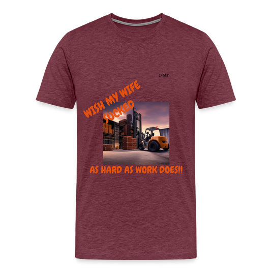 WISH MY WIFE... MENS T-SHIRT - heather burgundy