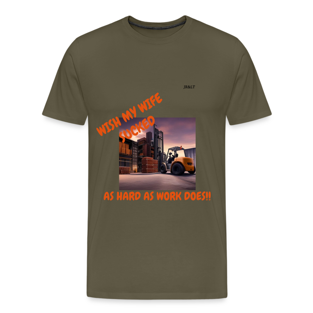 WISH MY WIFE... MENS T-SHIRT - khaki