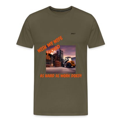 WISH MY WIFE... MENS T-SHIRT - khaki