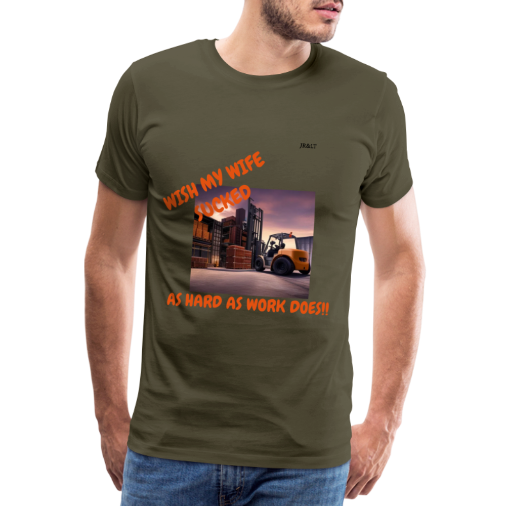 WISH MY WIFE... MENS T-SHIRT - khaki