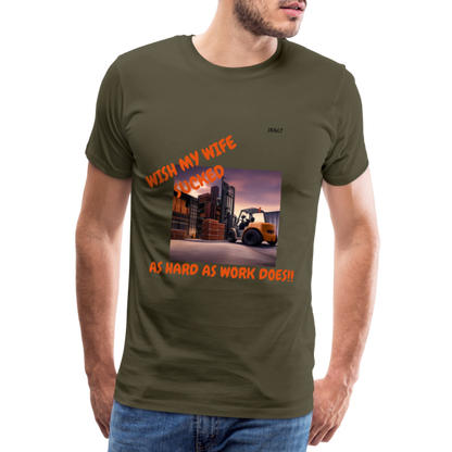 WISH MY WIFE... MENS T-SHIRT - khaki