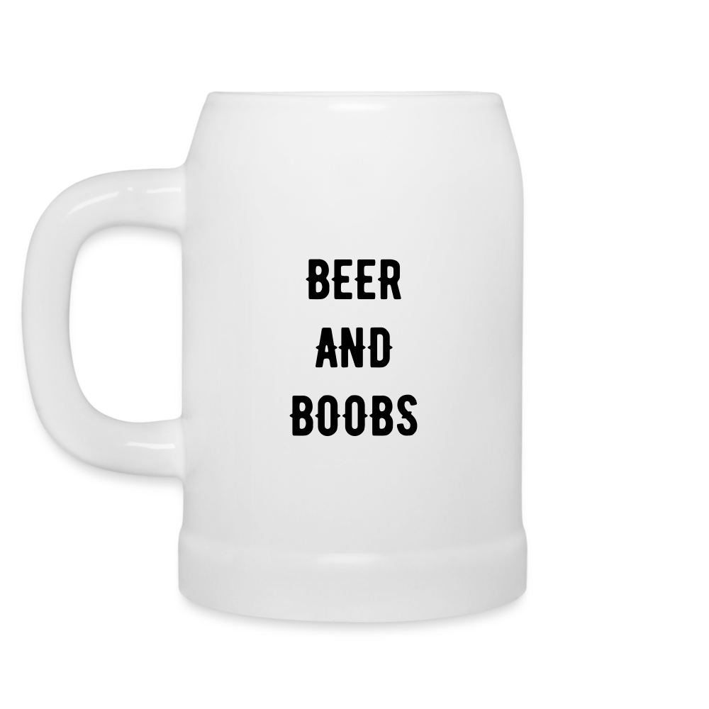 I'M SIMPLE, I LIKE BEER AND BOOB'S!! BEER MUG - white