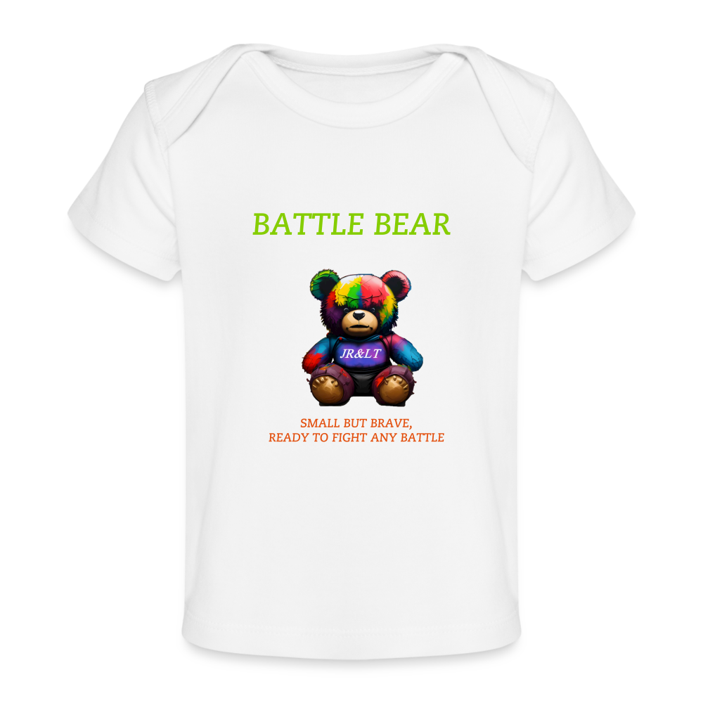 BATTLE BEAR!! BABY T-SHIRT - white