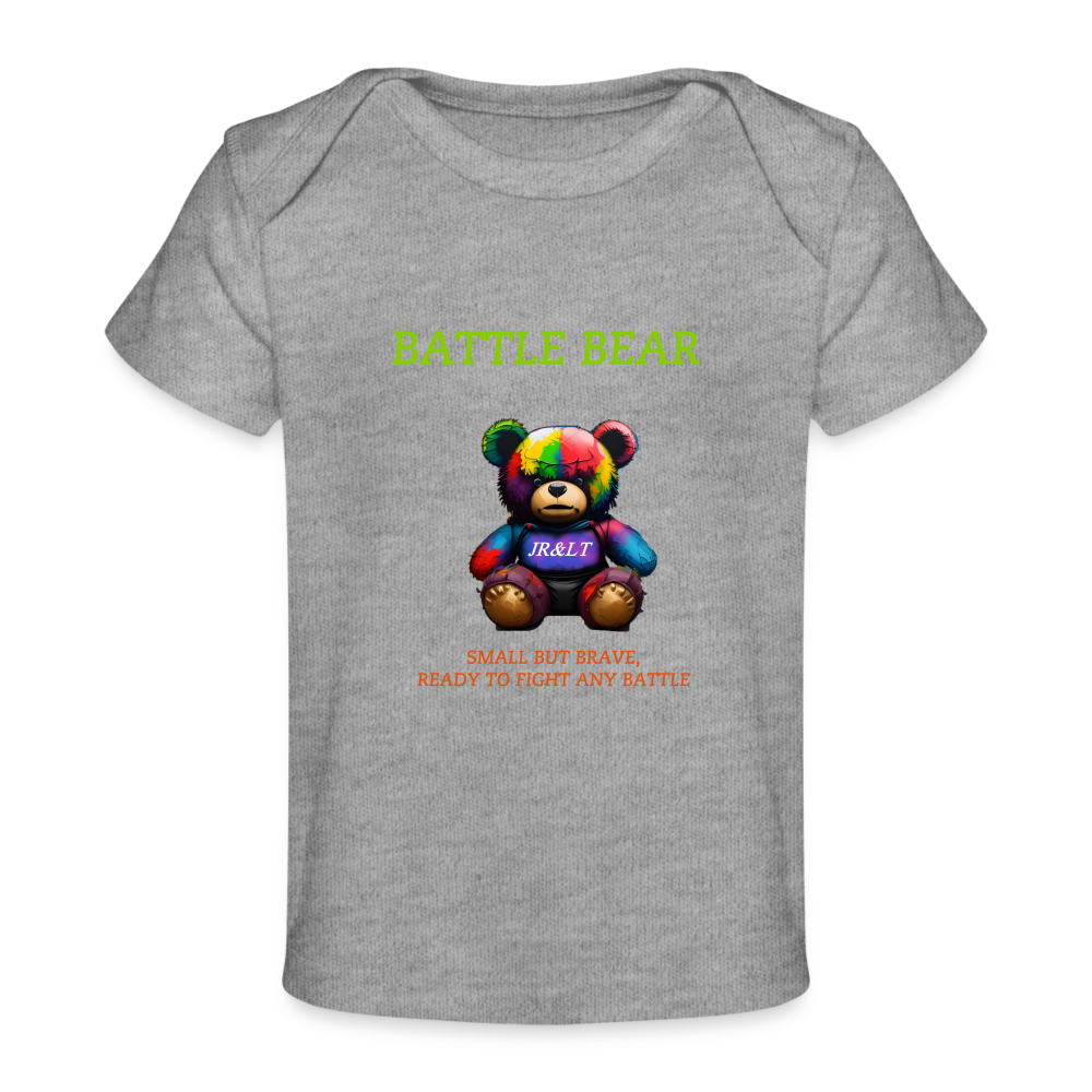 BATTLE BEAR!! BABY T-SHIRT - heather grey