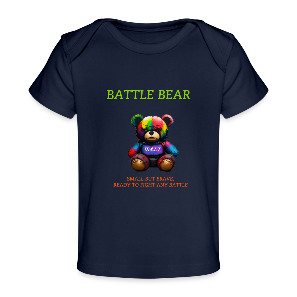 BATTLE BEAR!! BABY T-SHIRT - dark navy