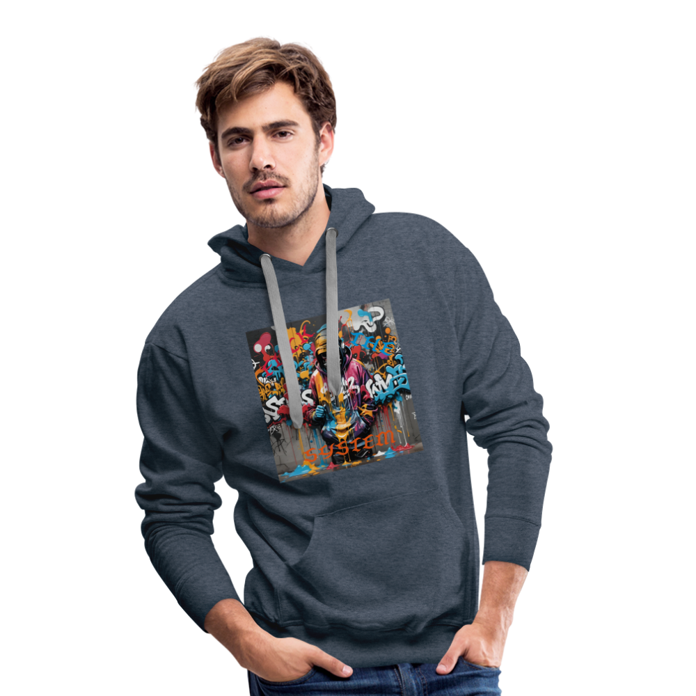 F#CK THE SYSTEM MEN'S HOODIE - heather denim