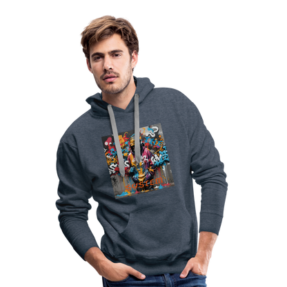 F#CK THE SYSTEM MEN'S HOODIE - heather denim