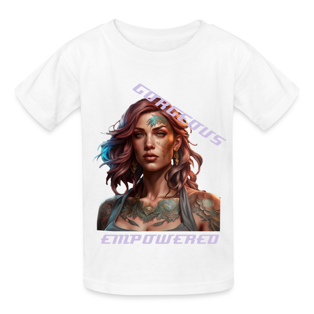 GORGEOUS & EMPOWERED CHILDREN'S T-SHIRT - white