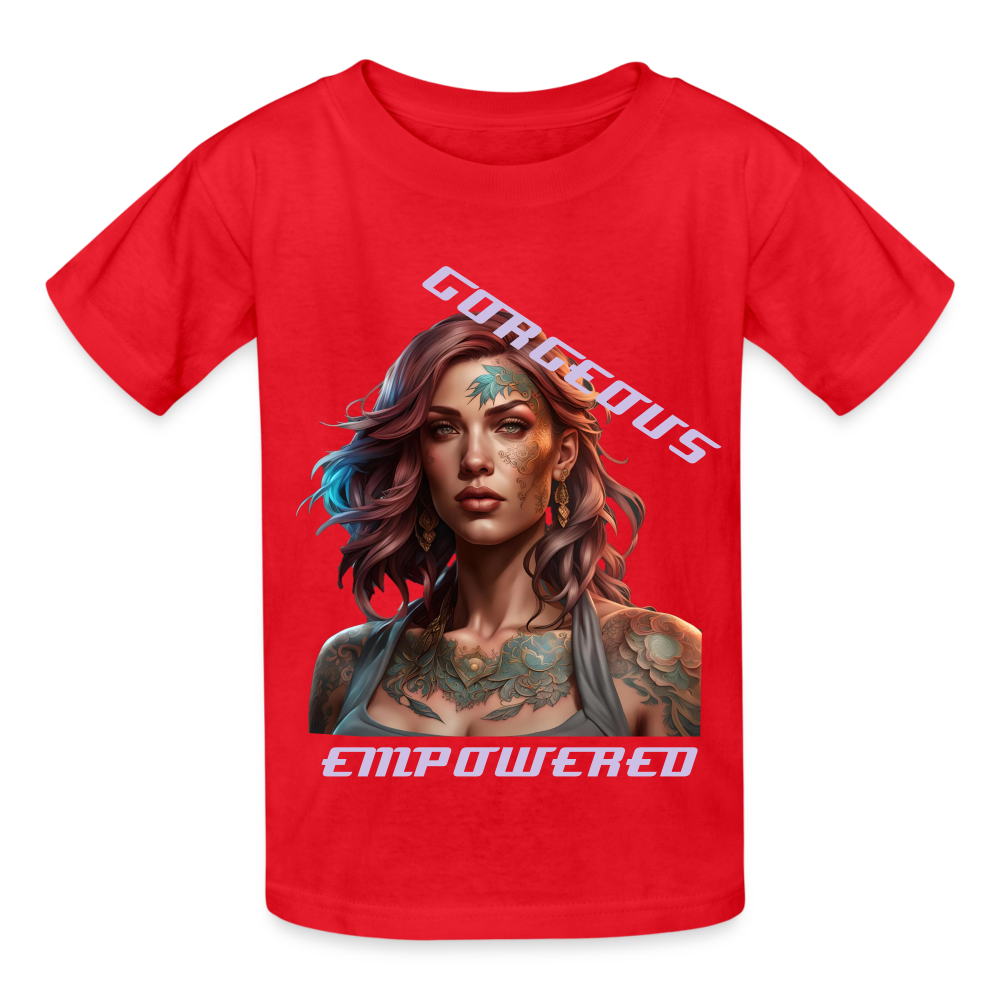 GORGEOUS & EMPOWERED CHILDREN'S T-SHIRT - red