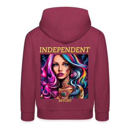 INDEPENDENT!! CHILDREN'S HOODIE - bordeaux