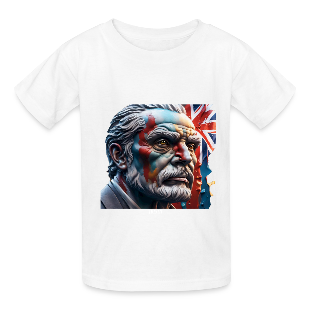 OLD MAN BRITAIN!! CHILDREN'S T-SHIRT - white