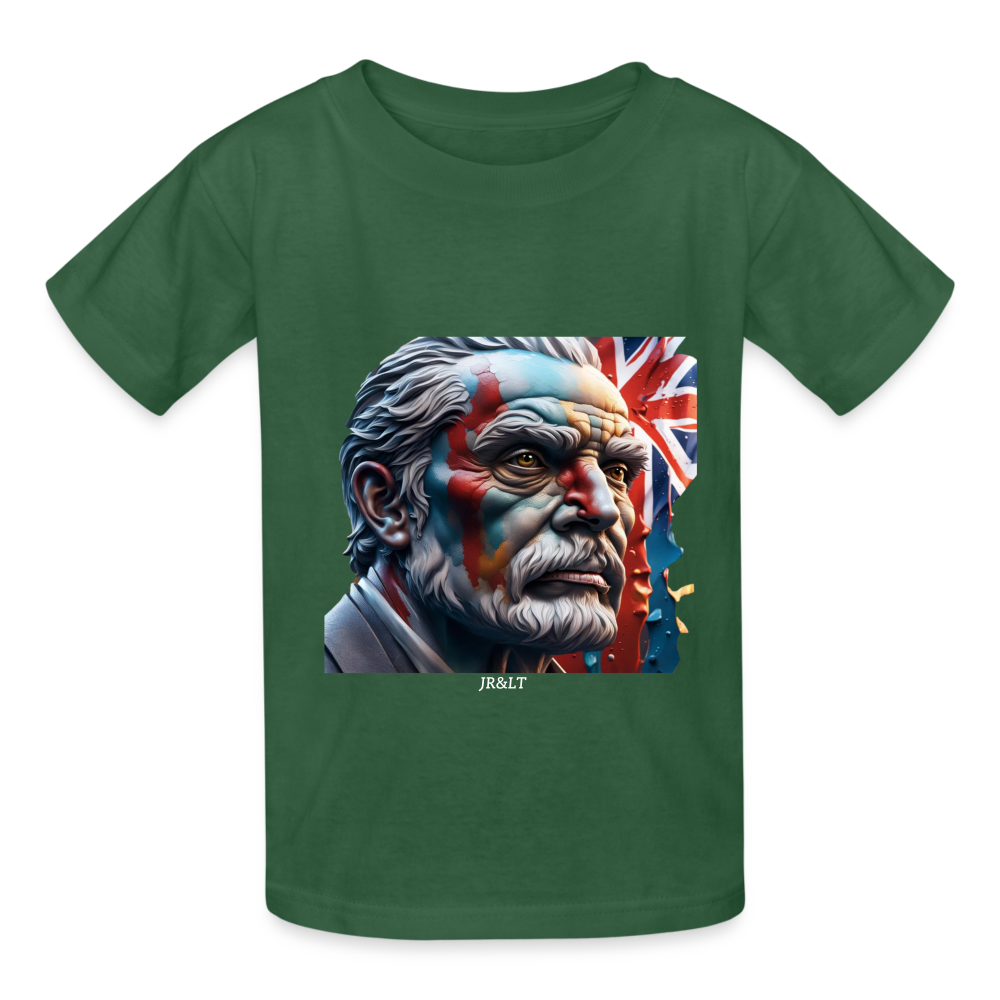 OLD MAN BRITAIN!! CHILDREN'S T-SHIRT - bottle green