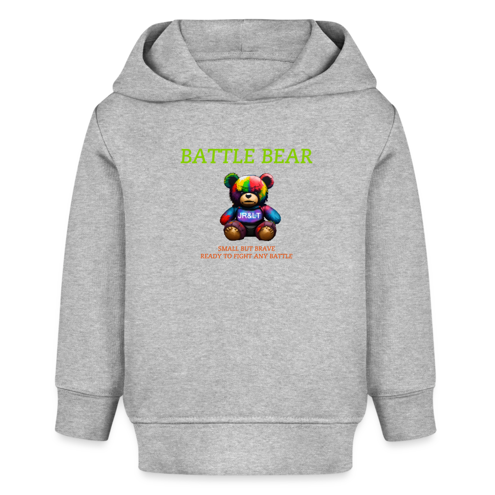 BATTLE BEAR!! BABY HOODIE - heather grey