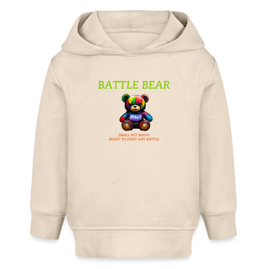 BATTLE BEAR!! BABY HOODIE - natural raw