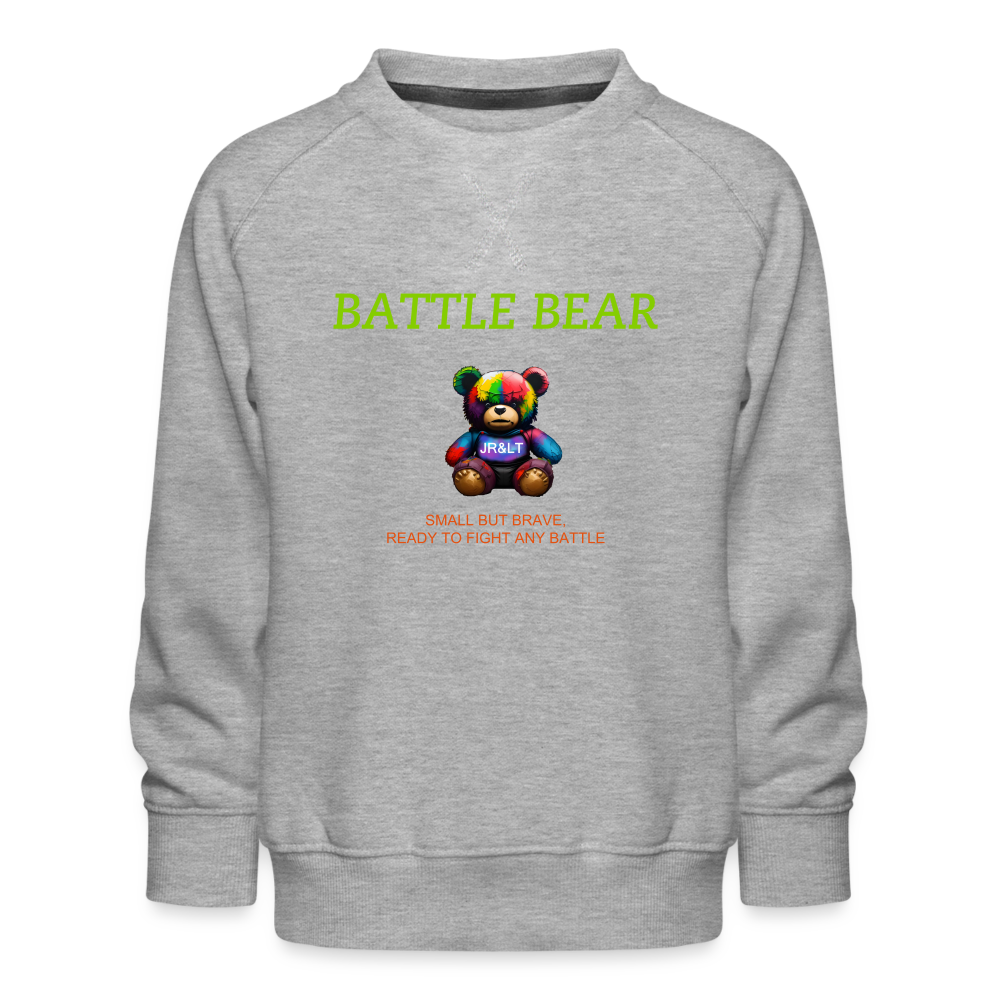 BATTLE BEAR!! CHILDREN'S SWEATER - heather grey