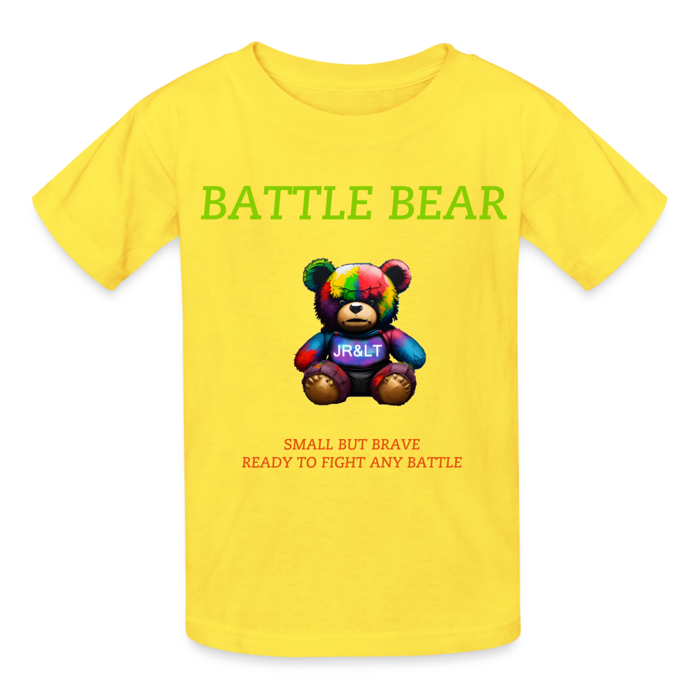 BATTLE BEAR!! CHILDREN'S T-SHIRT - yellow