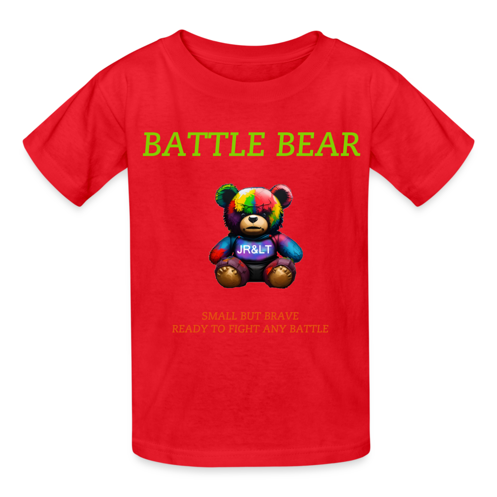 BATTLE BEAR!! CHILDREN'S T-SHIRT - red