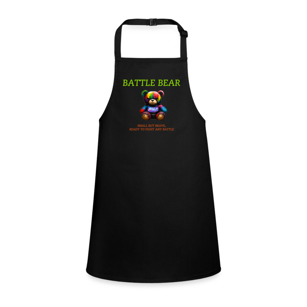 BATTLE BEAR!! CHILDRENS APRON - black