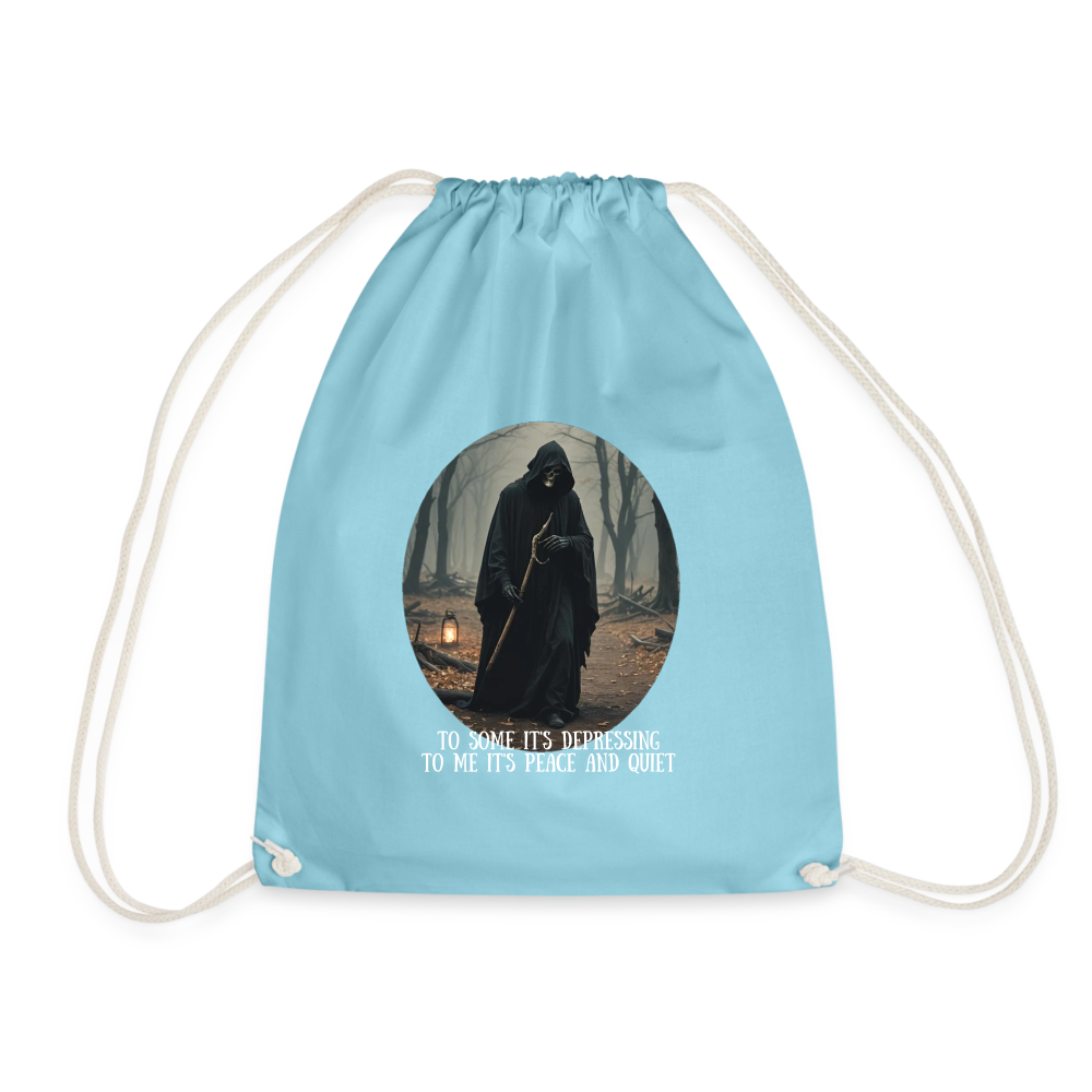 LONELY GRIM REAPER - DRAW STRING BAG - aqua