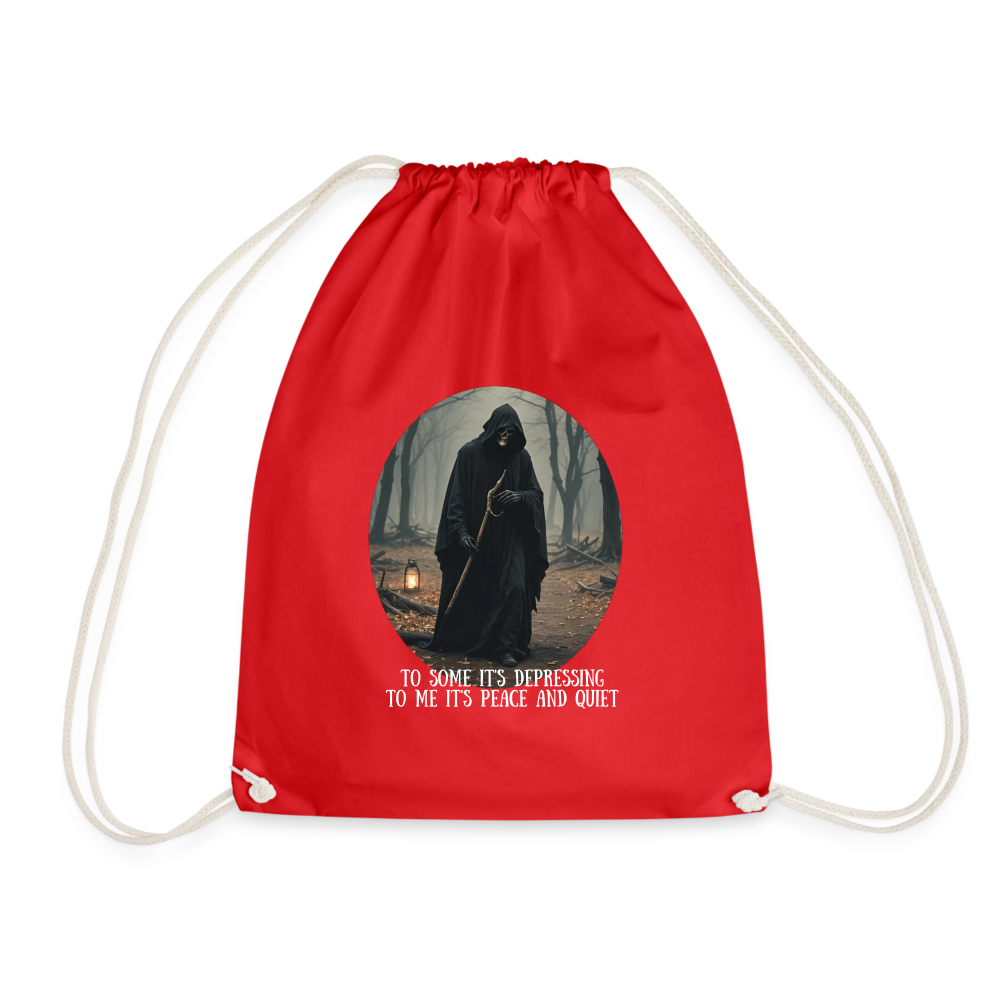 LONELY GRIM REAPER - DRAW STRING BAG - red