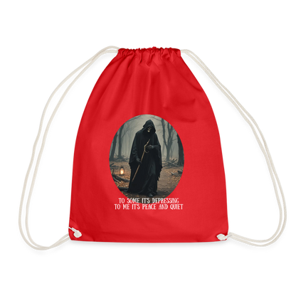 LONELY GRIM REAPER - DRAW STRING BAG - red