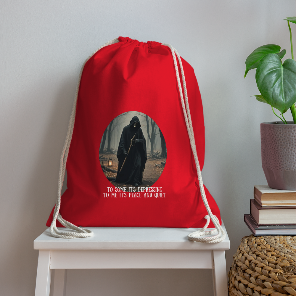 LONELY GRIM REAPER - DRAW STRING BAG - red