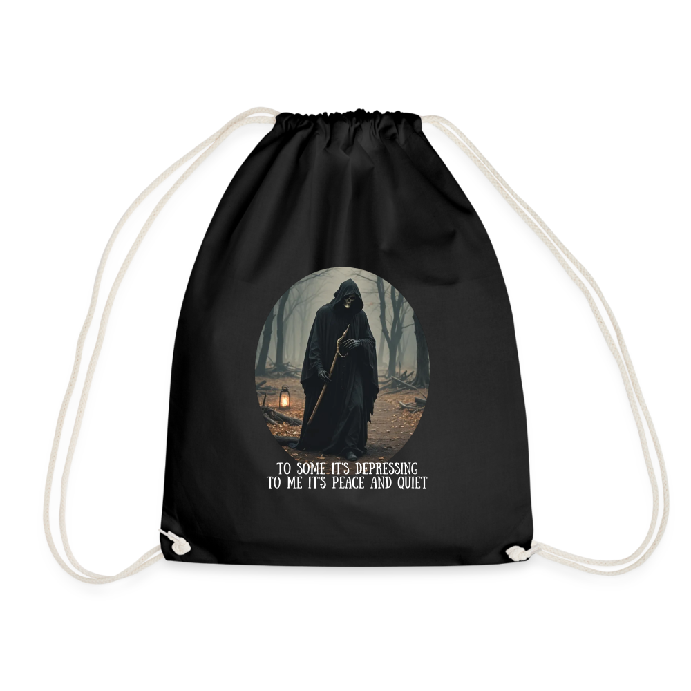 LONELY GRIM REAPER - DRAW STRING BAG - black