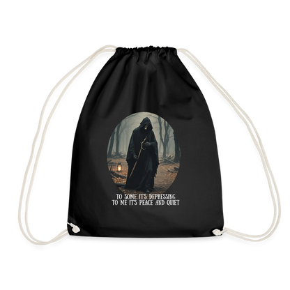 LONELY GRIM REAPER - DRAW STRING BAG - black