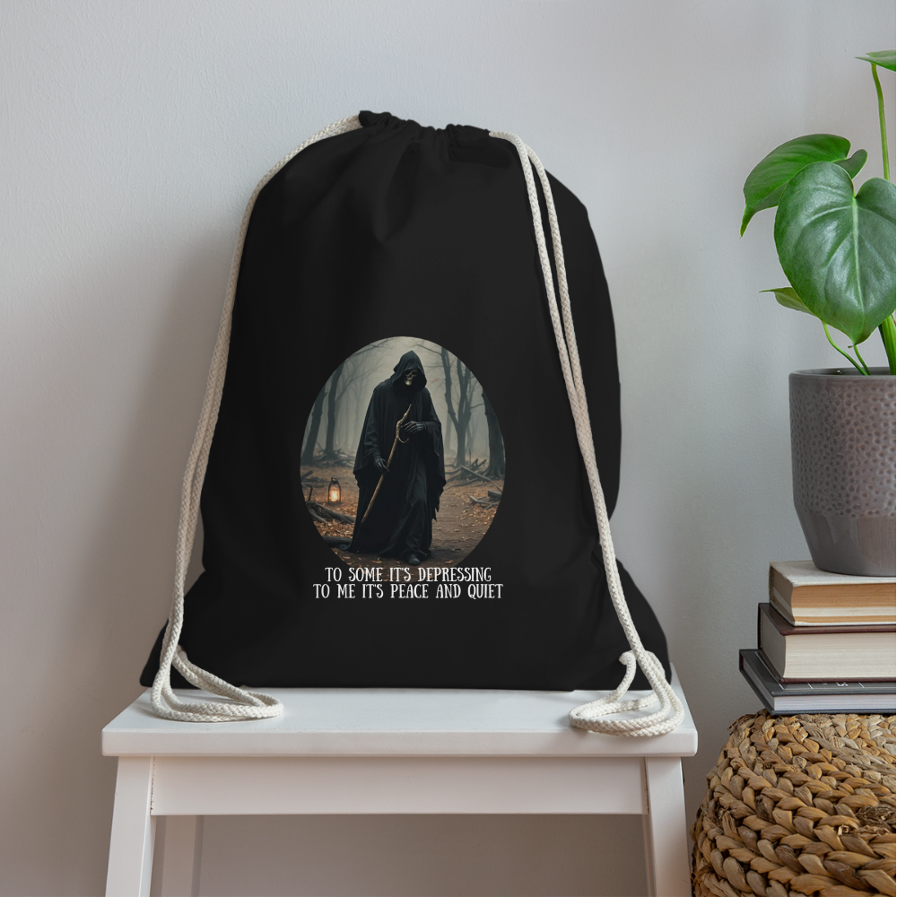 LONELY GRIM REAPER - DRAW STRING BAG - black