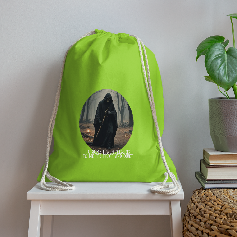 LONELY GRIM REAPER - DRAW STRING BAG - neon green