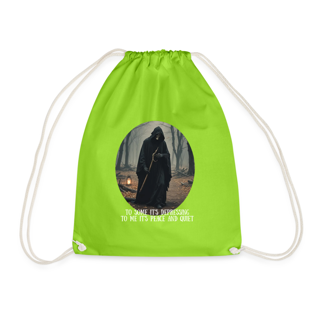 LONELY GRIM REAPER - DRAW STRING BAG - neon green