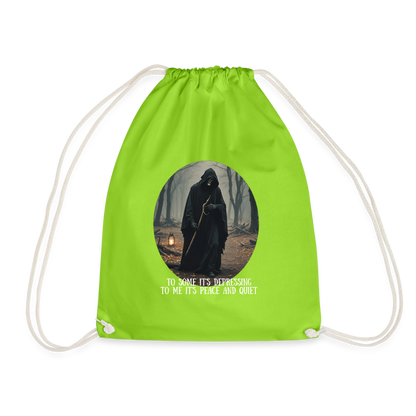 LONELY GRIM REAPER - DRAW STRING BAG - neon green