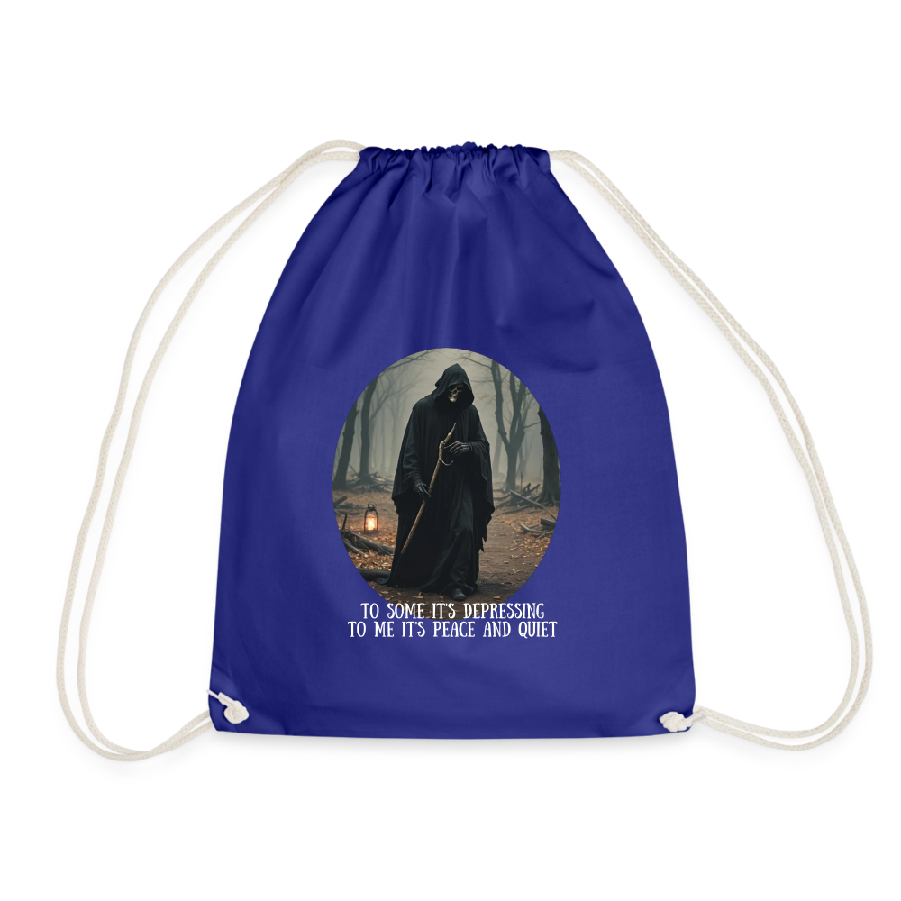 LONELY GRIM REAPER - DRAW STRING BAG - royal blue