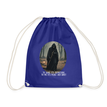 LONELY GRIM REAPER - DRAW STRING BAG - royal blue