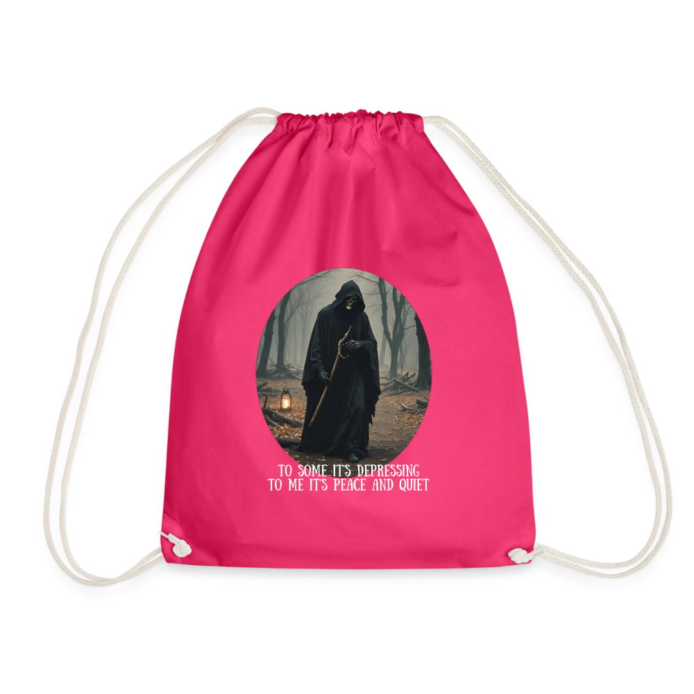 LONELY GRIM REAPER - DRAW STRING BAG - fuchsia