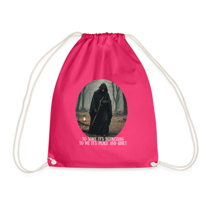 LONELY GRIM REAPER - DRAW STRING BAG - fuchsia