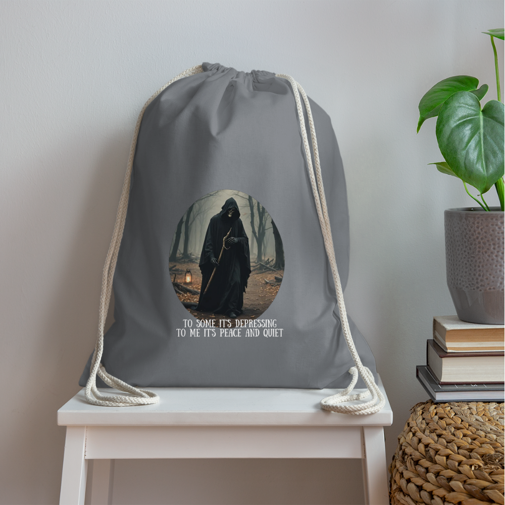 LONELY GRIM REAPER - DRAW STRING BAG - grey