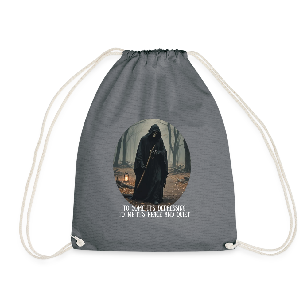 LONELY GRIM REAPER - DRAW STRING BAG - grey