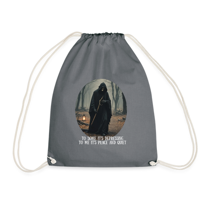 LONELY GRIM REAPER - DRAW STRING BAG - grey