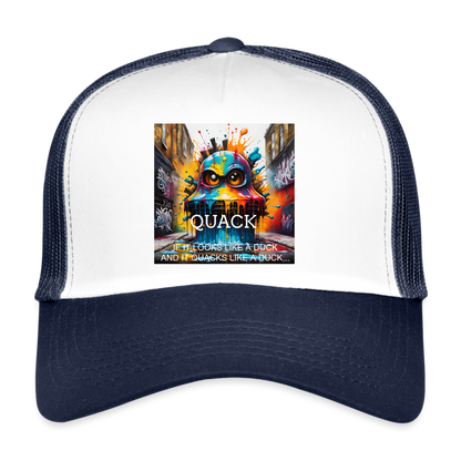 QUACK!! TRUCKER'S CAP - white/navy