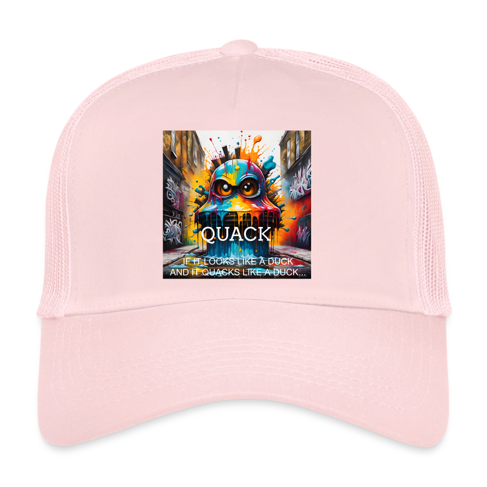 QUACK!! TRUCKER'S CAP - pale pink