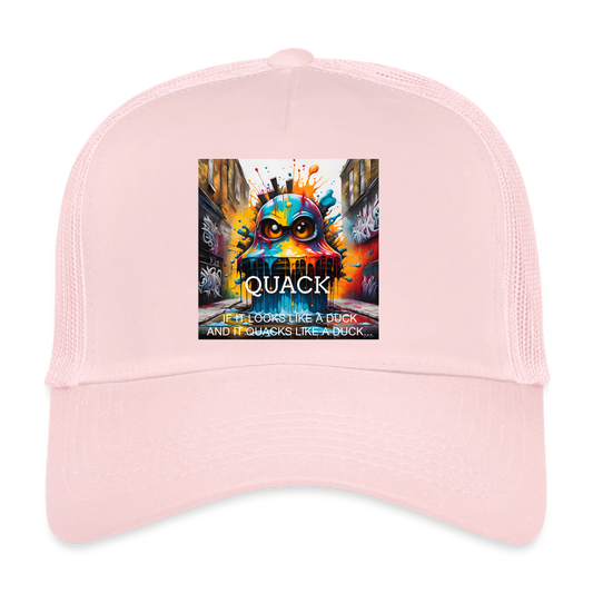 QUACK!! TRUCKER'S CAP - pale pink