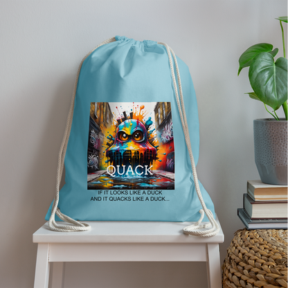 QUACK!! DRAWSTRING BAG - aqua