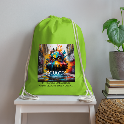 QUACK!! DRAWSTRING BAG - neon green