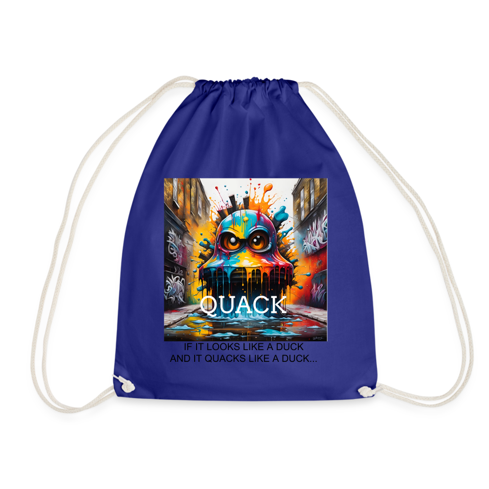 QUACK!! DRAWSTRING BAG - royal blue