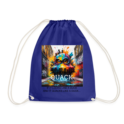 QUACK!! DRAWSTRING BAG - royal blue