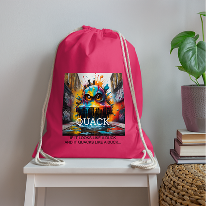 QUACK!! DRAWSTRING BAG - fuchsia