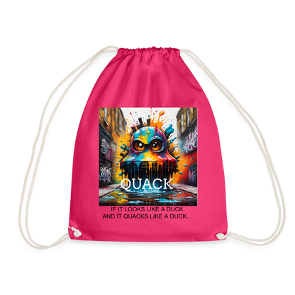 QUACK!! DRAWSTRING BAG - fuchsia