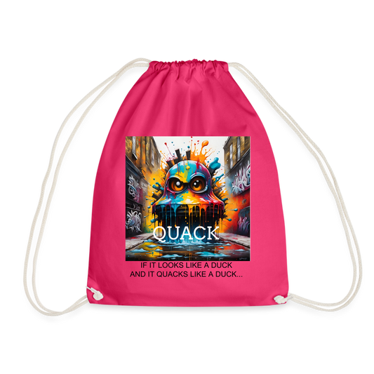 QUACK!! DRAWSTRING BAG - fuchsia