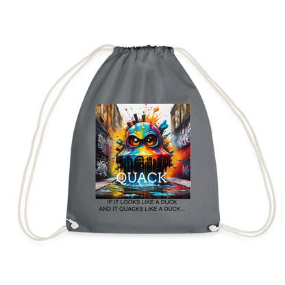 QUACK!! DRAWSTRING BAG - grey